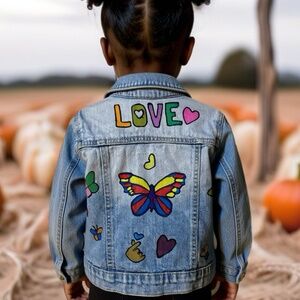 Denim hand painted jacket